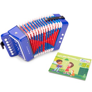 Accordeon met muziekboekje - blauw